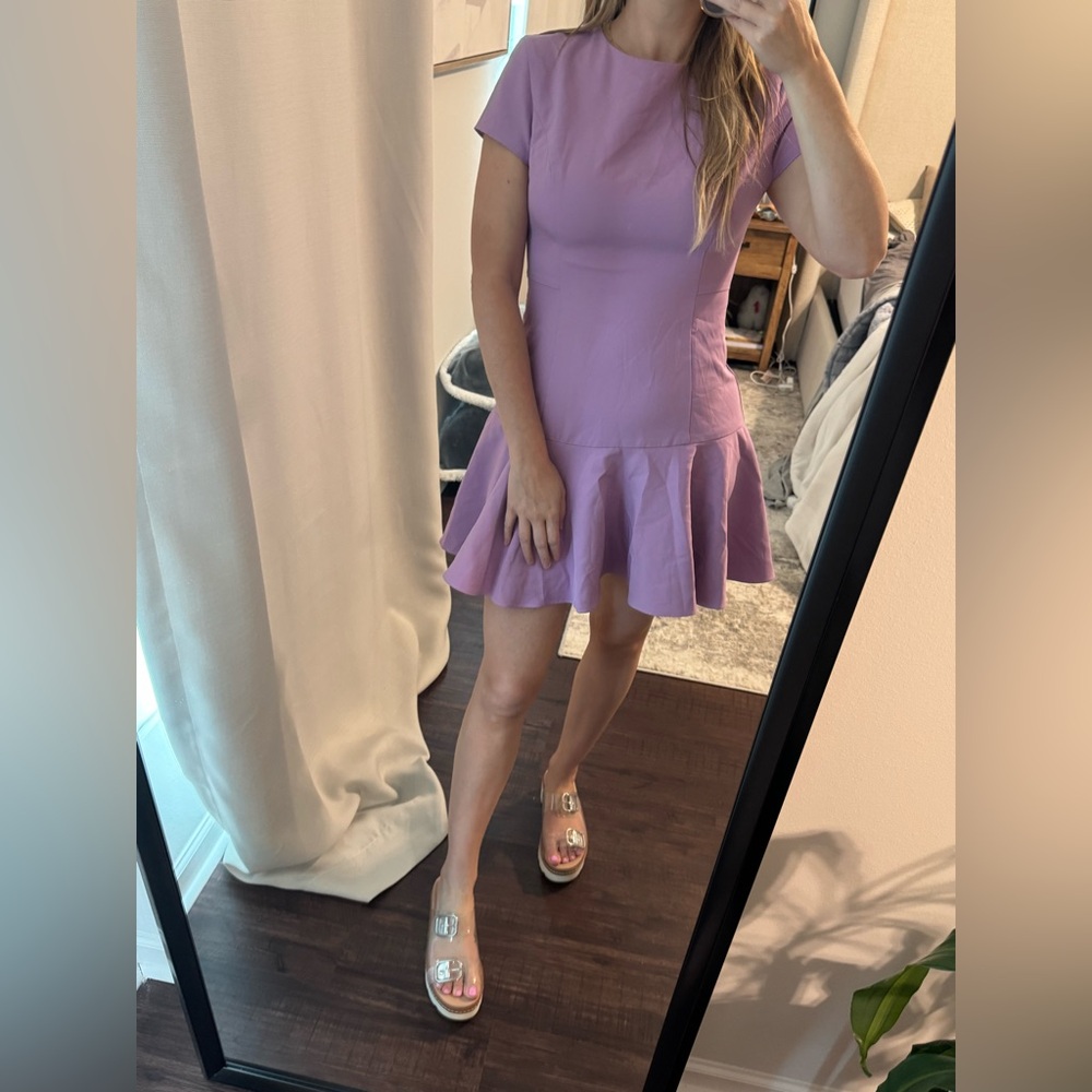 Elegant Classy Simple Lavender Purple Women's Mini Dress - Picture 7 of 8
